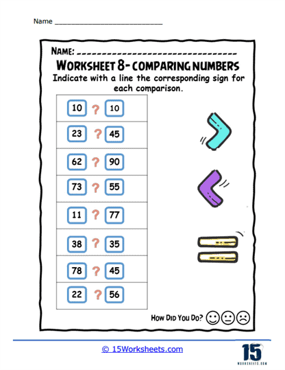 Comparison Match Worksheet