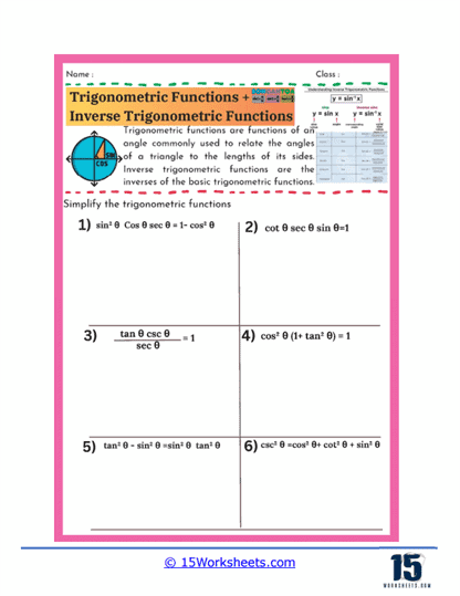 Trig Tangles Worksheet