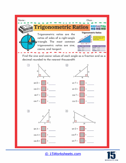 Ratio Roundup Worksheet