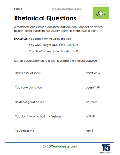 Tag Match Worksheet