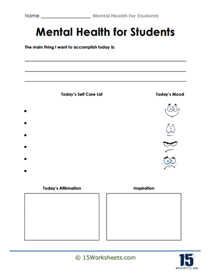 Daily Focus Worksheet