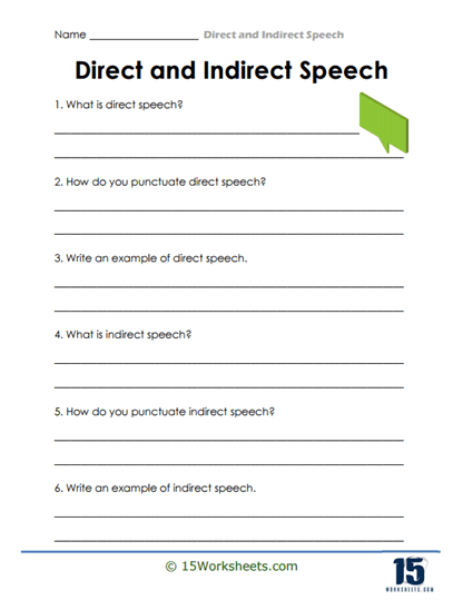 Direct Conversion Worksheet