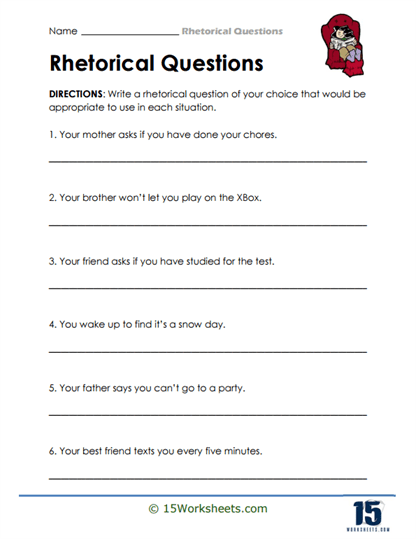 Situation Sayings Worksheet