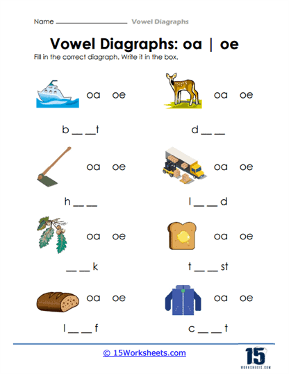 Digraph Select Worksheet