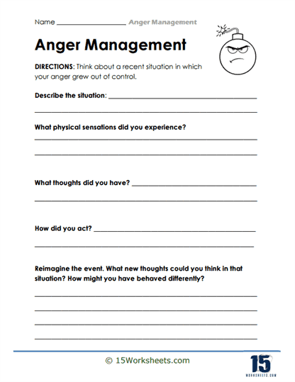 Calm Reflection Worksheet