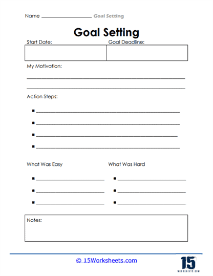 Goal Tracker Worksheet