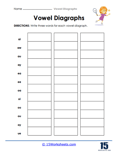 Vowel Finder Worksheet