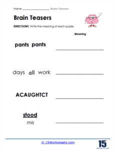 Brain Teasers Worksheets - 15 Worksheets.com