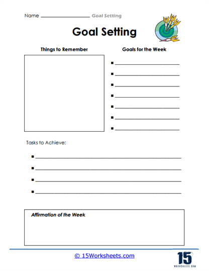 Weekly Wins Worksheet