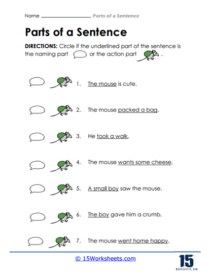 Part Pointers Worksheet