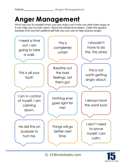 Mind Messages Worksheet