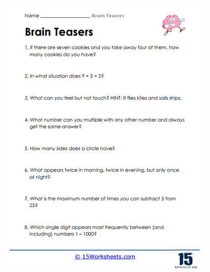 Mind Puzzles Worksheet