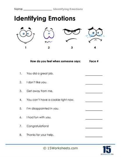 Mood Matchup Worksheet