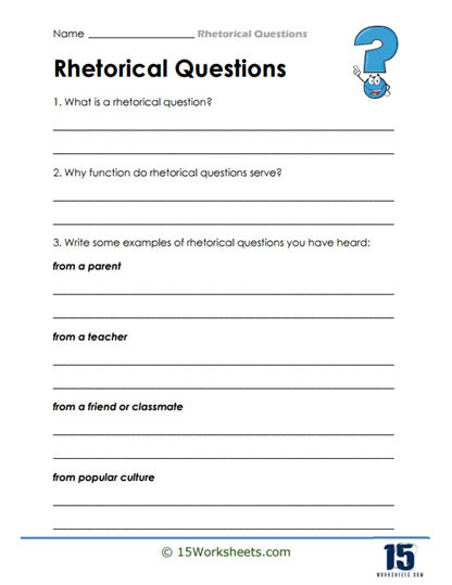 Question Quest Worksheet