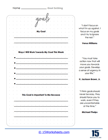 Purpose Planner Worksheet