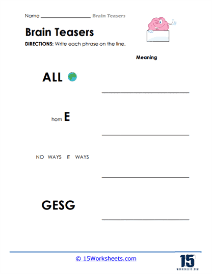 Puzzle Phrases Worksheet