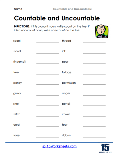 Noun Sorter Worksheet