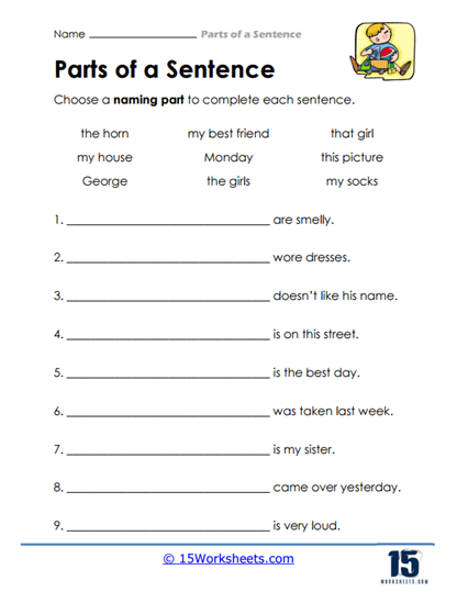 Subject Selector Worksheet