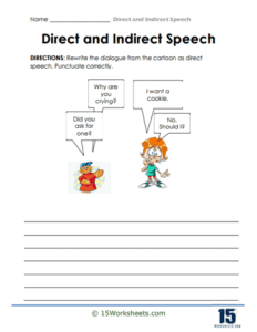 Direct and Indirect Speech Worksheets - 15 Worksheets.com