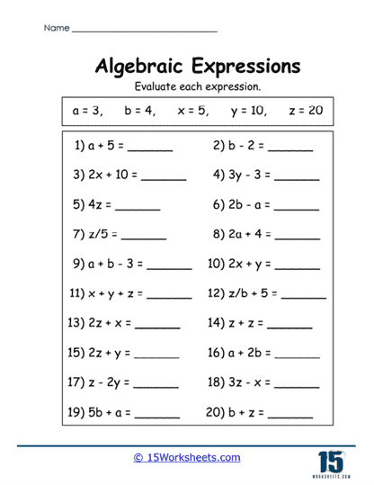 Substitution Station Worksheet