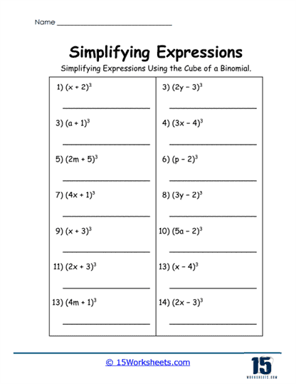 Cube Crunch Worksheet