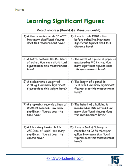 Measurement Magic Worksheet