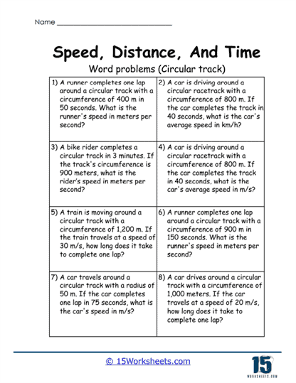 Track Tackler Worksheet