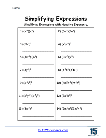 Exponent Explorer Worksheet