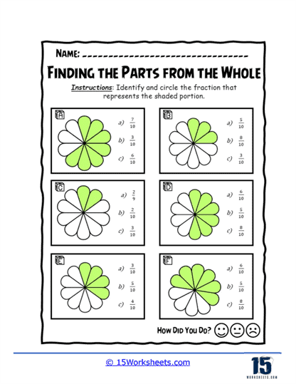 Flower Fractions Worksheet