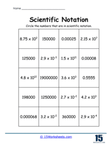 Scientific Notation Worksheets - 15 Worksheets.com