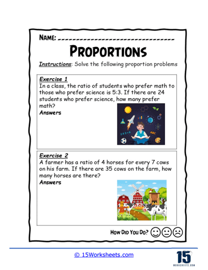 Proportions Worksheets