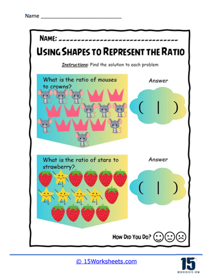 Representing Ratios Worksheets