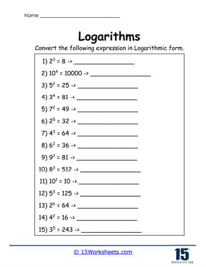 Log Form Converter Worksheet