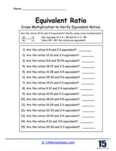 Equivalent Ratios Worksheets Ratios and Proportions 15 Worksheets com