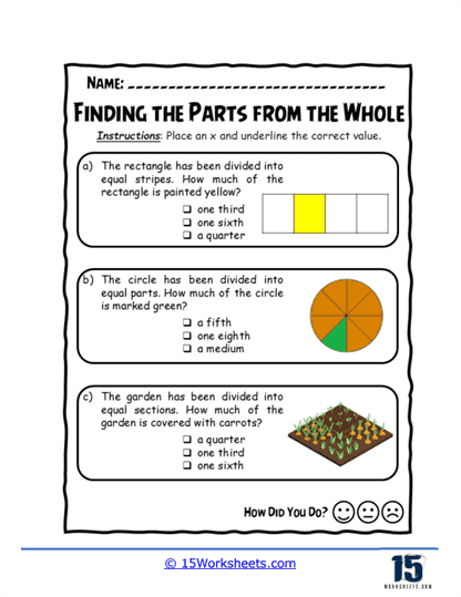 Yellow Stripes and Gardens Worksheet