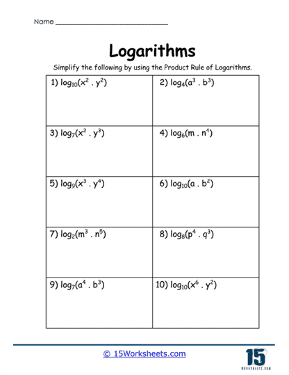 Advanced Product Rule Worksheet