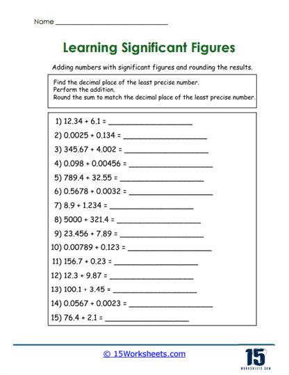 Addition Accuracy Worksheet