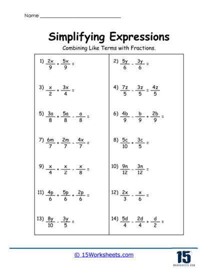 Fraction Fun Worksheet