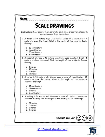 Scale Drawing Worksheets