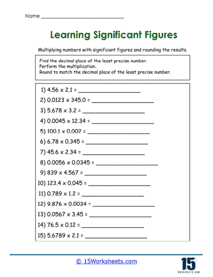 Multiplication Matters Worksheet