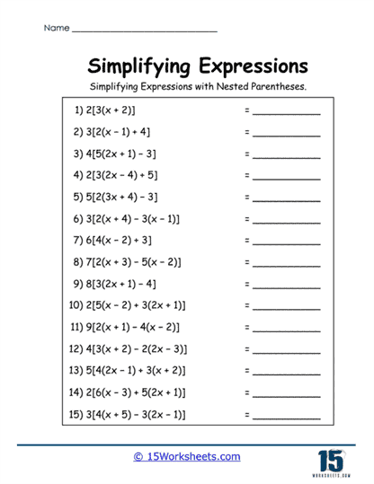 Parentheses Puzzle Worksheet