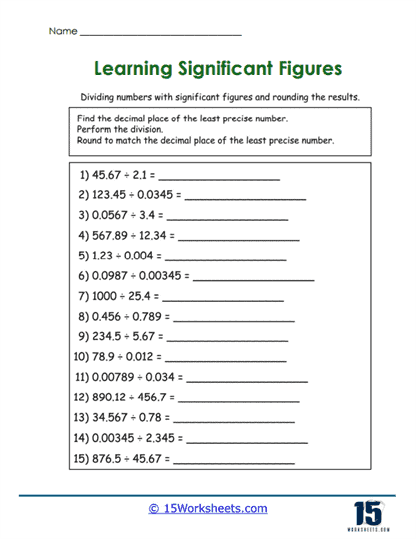 Division Details Worksheet