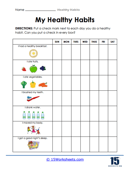 Habits Tracker Worksheet