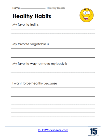 Favorite Healthy Choices Worksheet