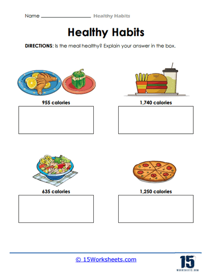 Meal Evaluation Worksheet