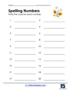 Spelling Numbers Worksheets - 15 Worksheets.com