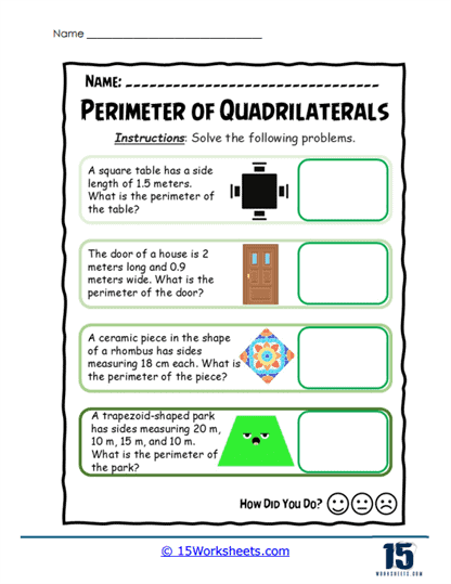 Shape Calculations Worksheet