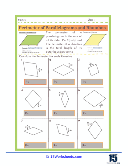 Perimeter Puzzles Worksheet