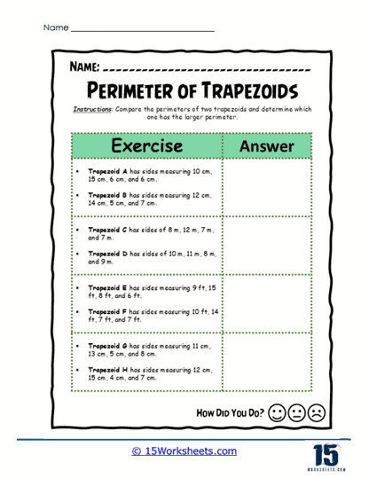 Round About Face-Off Worksheet
