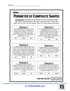 Perimeter of Composite Shapes Worksheets